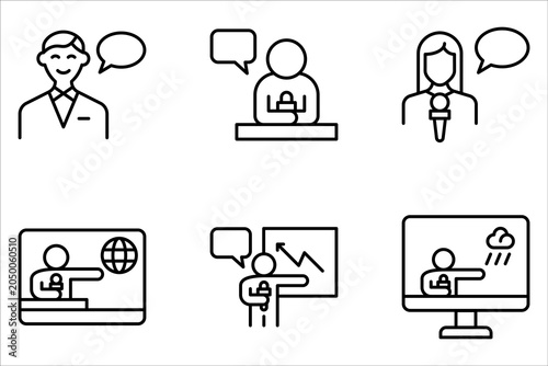 фотографія TV presenter icon set