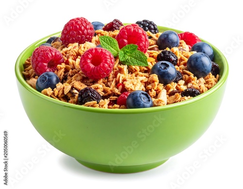 Granola bowl with berries.
