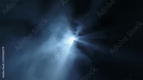 Abstract Blue Nebula Formation with Light Rays.
