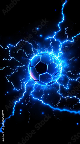  Football and World Cup Concept soccer ball hitting goal net in stadium lights