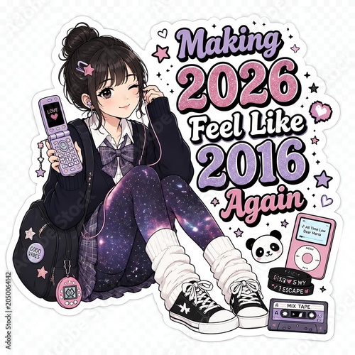 Obraz na płótnie Making 2026 feel like 2016 sticker
