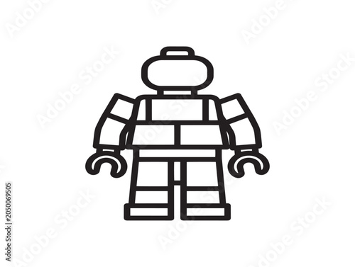 Line Art Robot Icon Vector Illustration Minimalist Sci-Fi Character Design