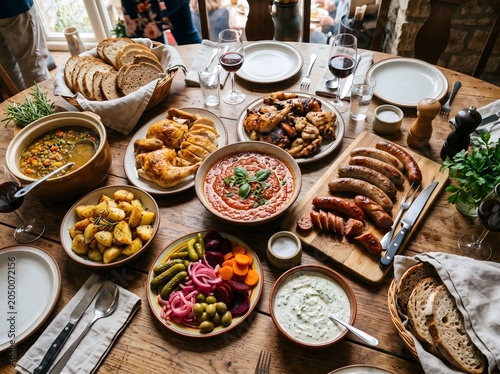 Variety of indian food on a table