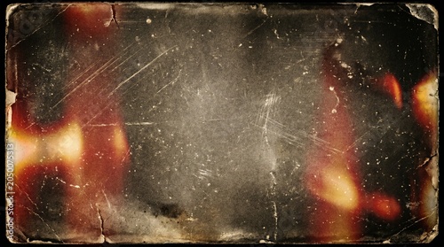 Distressed parchment texture with faded red and yellow hues aged paper effect vintage grunge background for graphic design projects