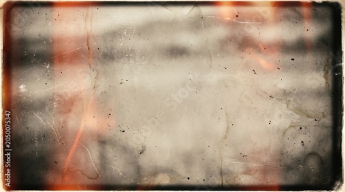 Vintage film background with scratches and red light leaks on a distressed surface texture