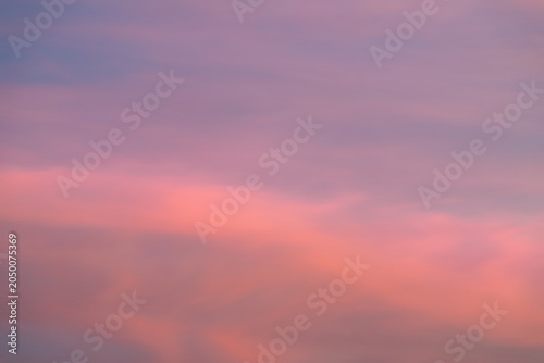 Dramatic sunset sky with vibrant cloud colors during evening