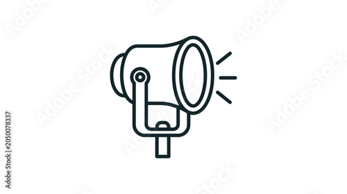 Bild auf Leinwand Megaphone line icon on a white background simple communication symbol