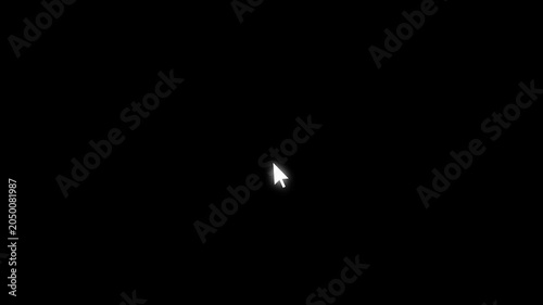 2D mouse click cursor loop Animation with Burst effect wave press moving animation, on chroma key on black screen background. mouse cursor in the shape a click. Mouse cursor icon. 4K video