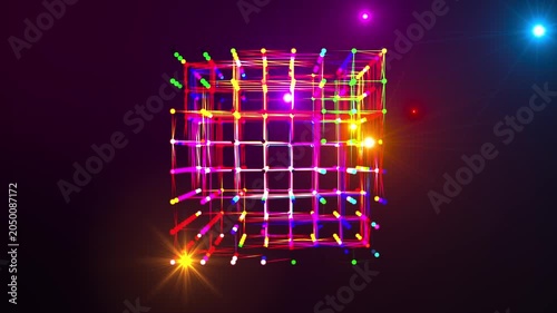 Abstract Motion Graphics of Colorful Neon Light Tunnel VJ Loops for Immersive Stage Visuals, Perfect for High-Resolution VJ Loops and Music Video Backgrounds