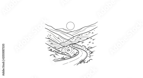 Road Winding Through Mountain Landscape.