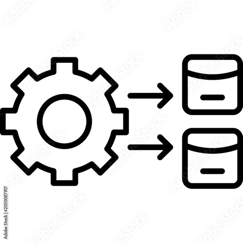 Data Integration Line Icon