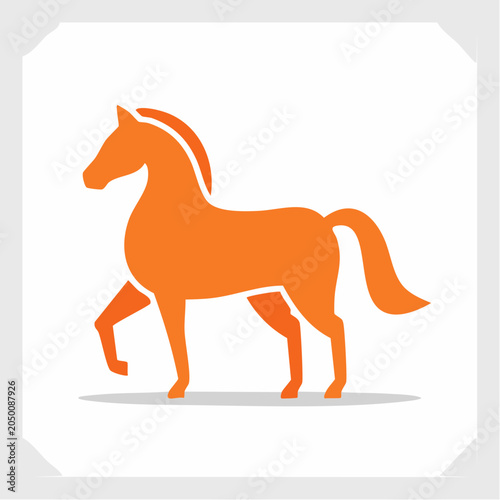 Orange horse icon on white background