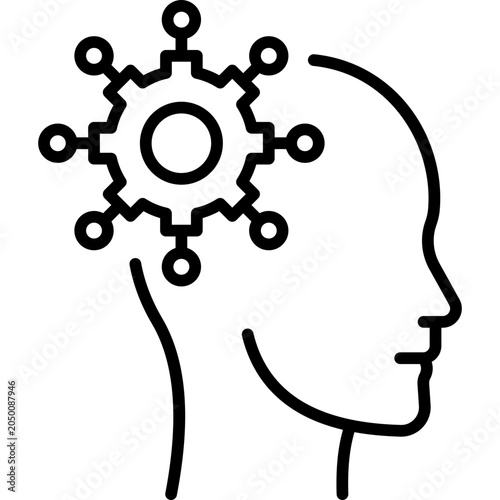 Machine Learning Line Icon