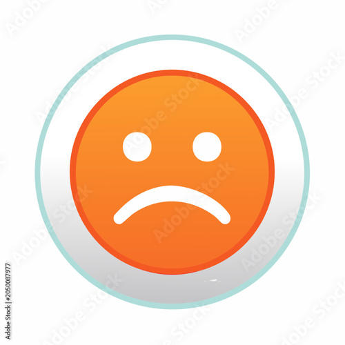 Sad face icon with orange gradient