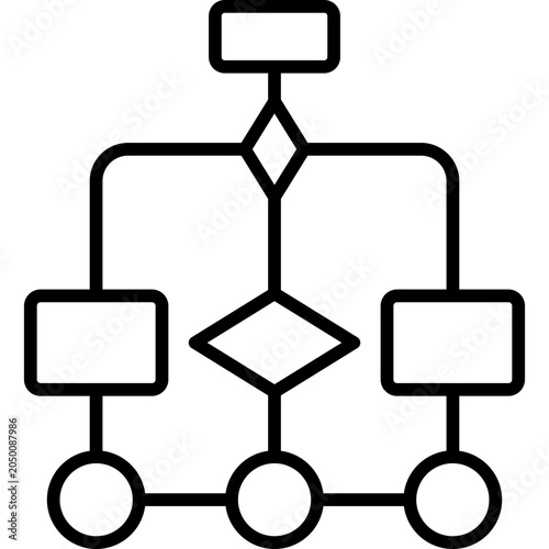 Algorithm Line Icon