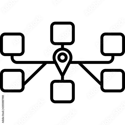 Data Mapping Line Icon