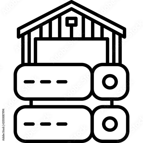 Data Warehouse Line Icon