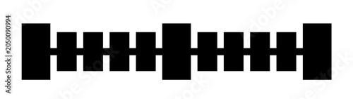 Modern Geometric Frame Border PNG, Horizontal Decorative Divider, Minimalist Black Ornament Clipart