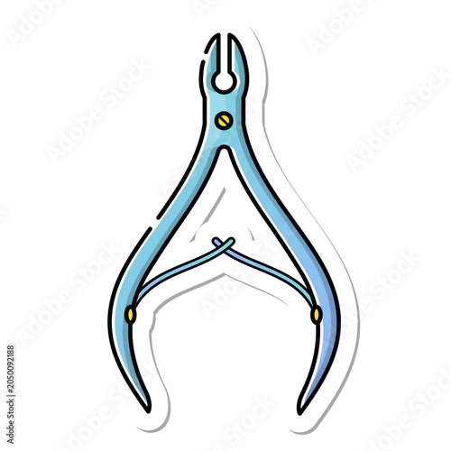 Obraz na plátne A light blue cuticle nipper tool for nail care isolated on transparent backgroun