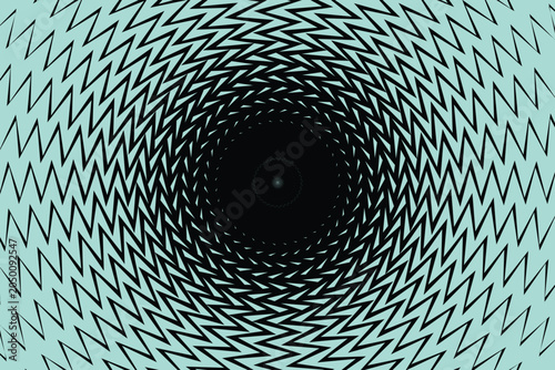 Εκτύπωση καμβά optical illusion zigzag spiral tunnel background vector illustration