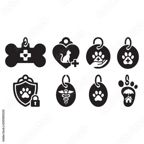 Pet Heart Icon with Paw Print and Love Symbol