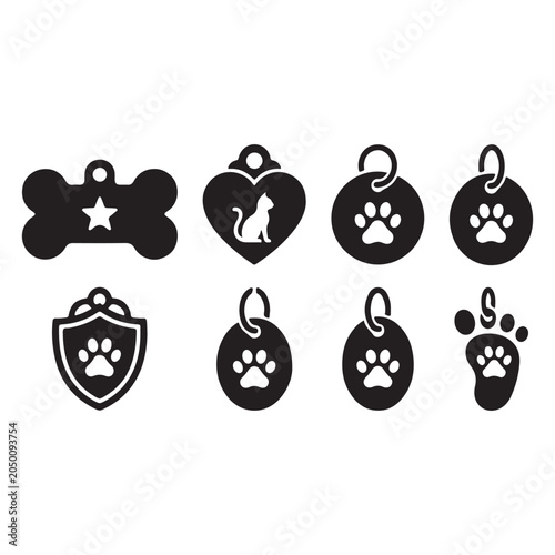 Pet Identification Tag Icon for Collar and Safety
