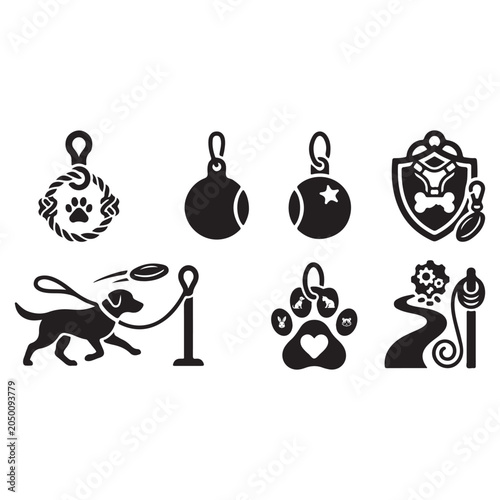 Pet Toys Icon Collection for Animal Play and Entertainment