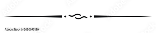 Foto Elegant black horizontal decorative line divider with stylish wavy design elemen