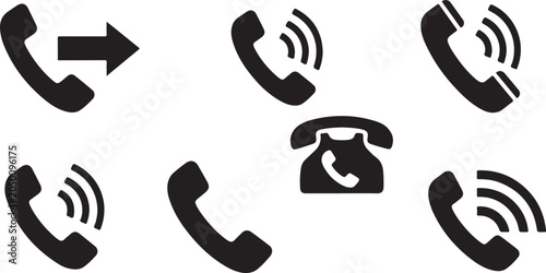 Collection of various phone icons on a plain white background