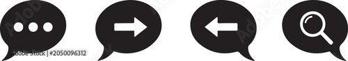 Set of chat bubble icons for user interface design elements