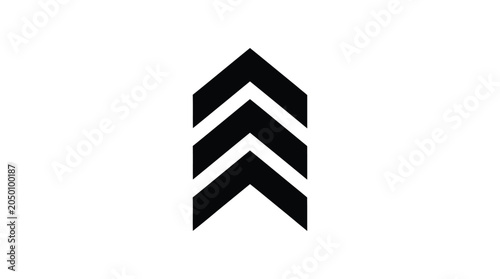 Three Stacked Chevron Arrows Silhouette upward pointing