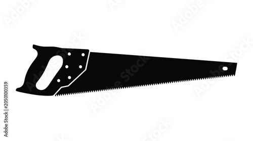 Bild auf Leinwand Hand saw silhouette against a white background a black outline