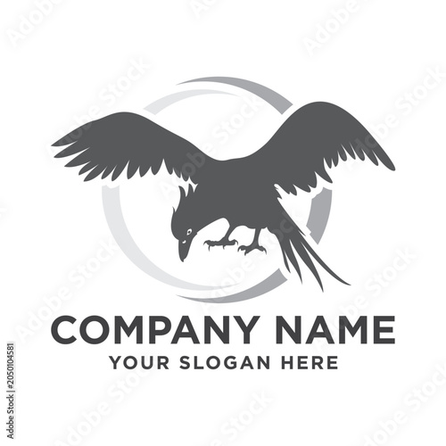 Phoenix Bird Vector Logo 9 Black & White