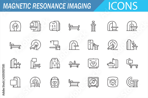 Bild auf Leinwand Radiology and Diagnostic Imaging Vector Icons for Hospital and Clinic Use