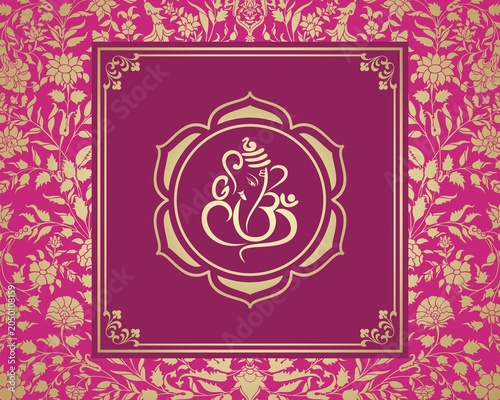 Ganesha, wedding card, royal Rajasthan, India	