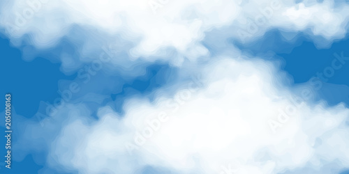 Tableau sur toile Scenic Blue Watercolor Background Mimicking Foggy Horizons and Soft Ocean Waves