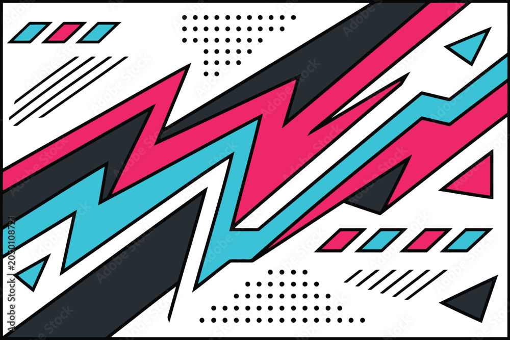 Fototapeta premium Abstract geometric pattern with vibrant colorful shapes Vector