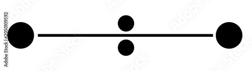 Minimal Geometric Dot Divider PNG, Decorative Horizontal Border Element, Modern Black Line Ornament