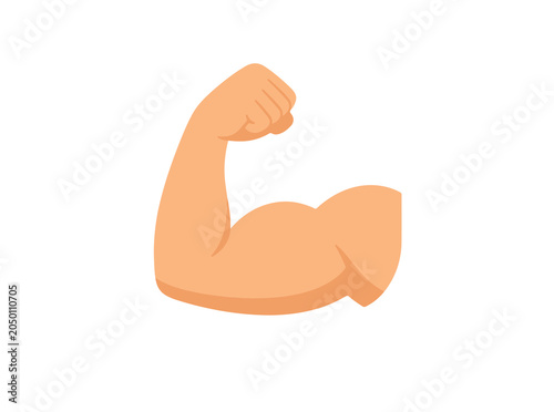 Fotografie Strong muscular arm flexing biceps vector illustration