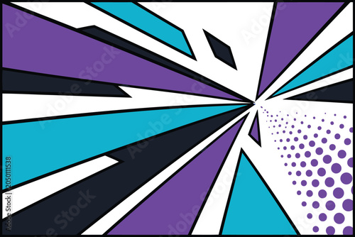 Abstract comic book speed lines with halftone dots Vector