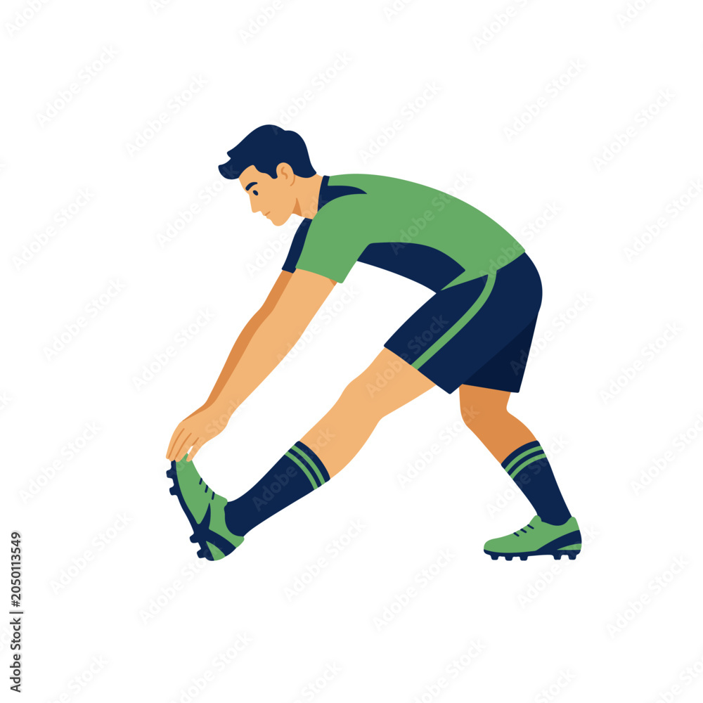 Obraz premium Soccer Player Hamstring Stretch