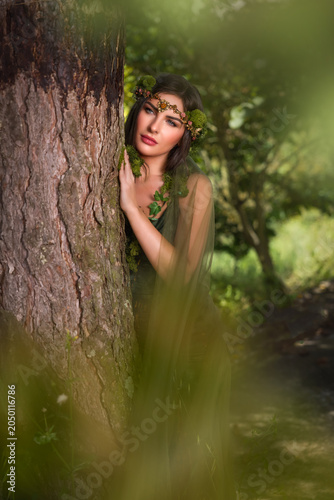 Tree fairy behind tree