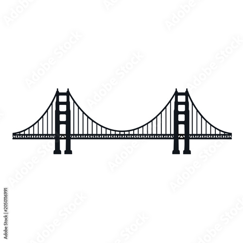 golden gate bridge in red vector illustration