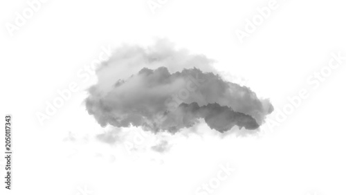 Canvas-taulu Dense grey cloud graphic asset for sky compositing as cut out PNG