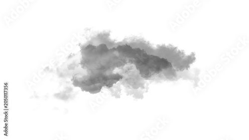 Tableau sur toile Single grey atmospheric cloud snippet for weather design as transparent object
