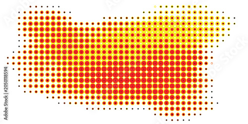 Canvastavla Abstract orange and red halftone dot pattern.