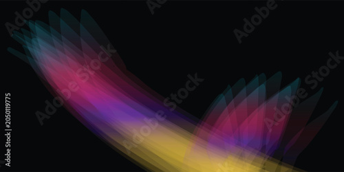 Photos Colorful abstract light trails on black background.