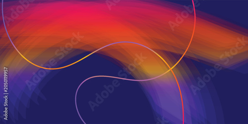 Bild auf Leinwand Abstract colorful light trails on dark background.