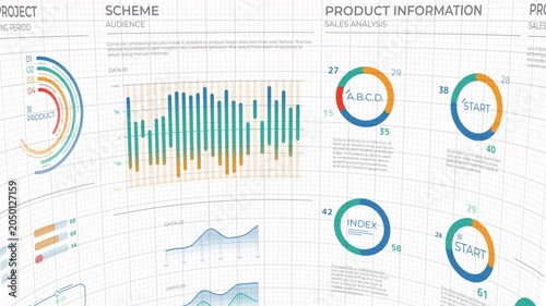 Animation of business infographics with marketing research data