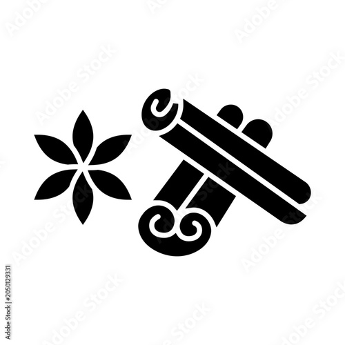 cinnamon solid icon illustration vector graphic.eps